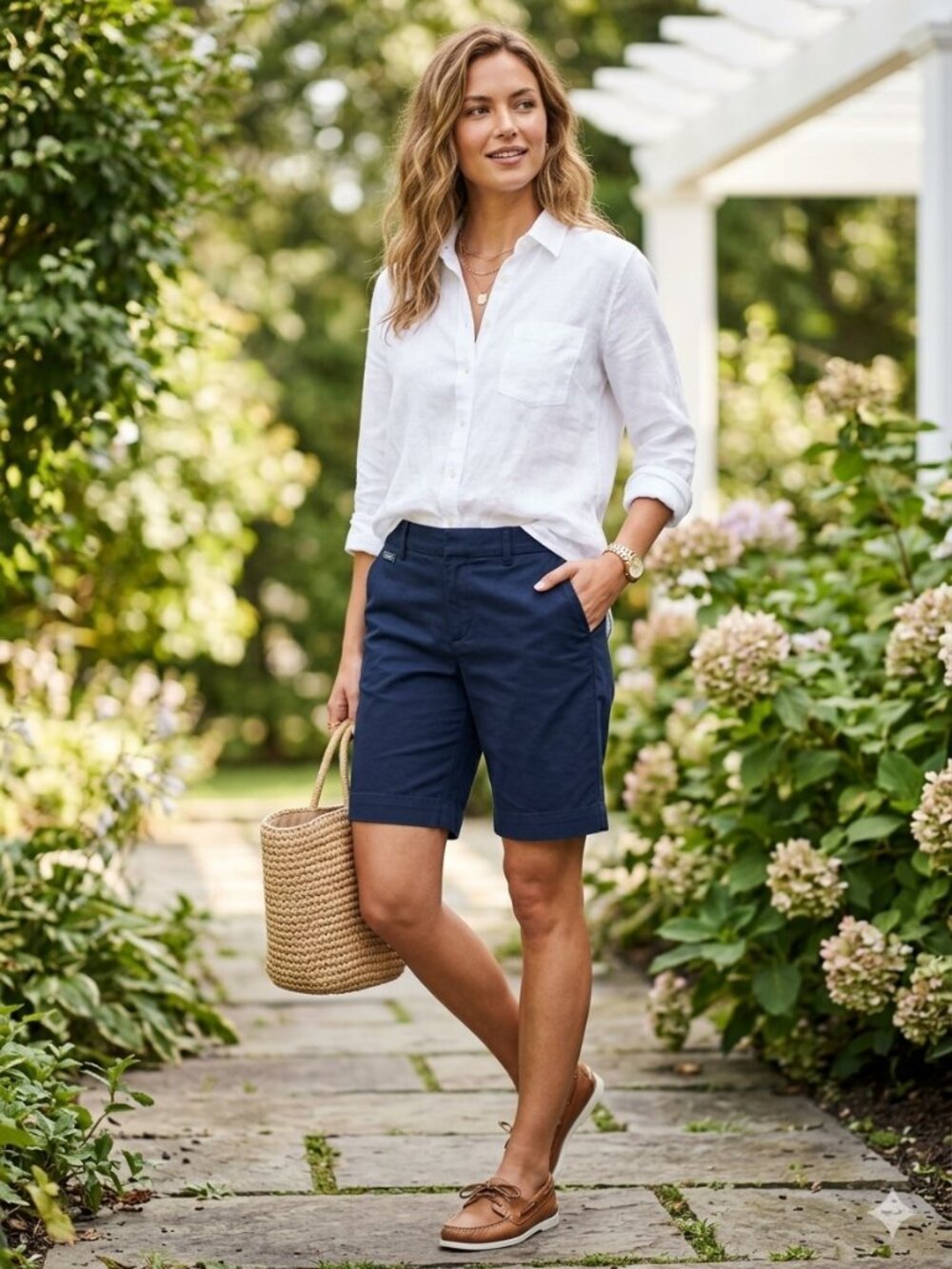 Lauren Ralph Lauren Navy Blue Bi-Stretch Flat-Front Chino Shorts - Size 4